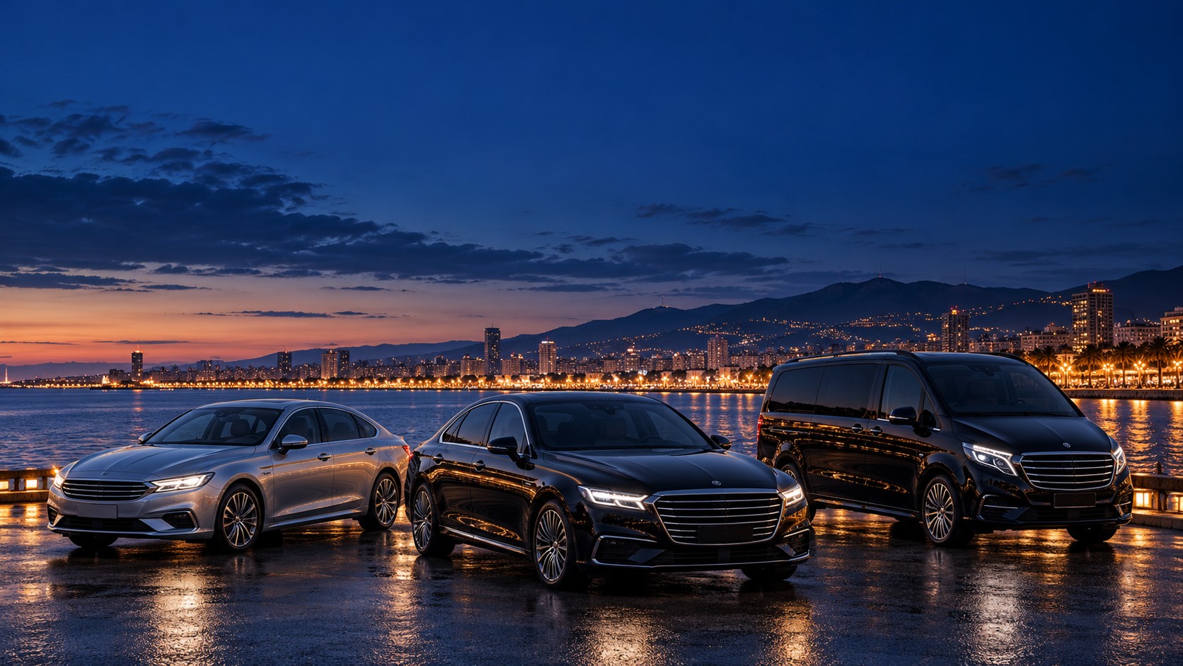 İzmir sahilinde Standart, Premium ve VIP transfer araçları